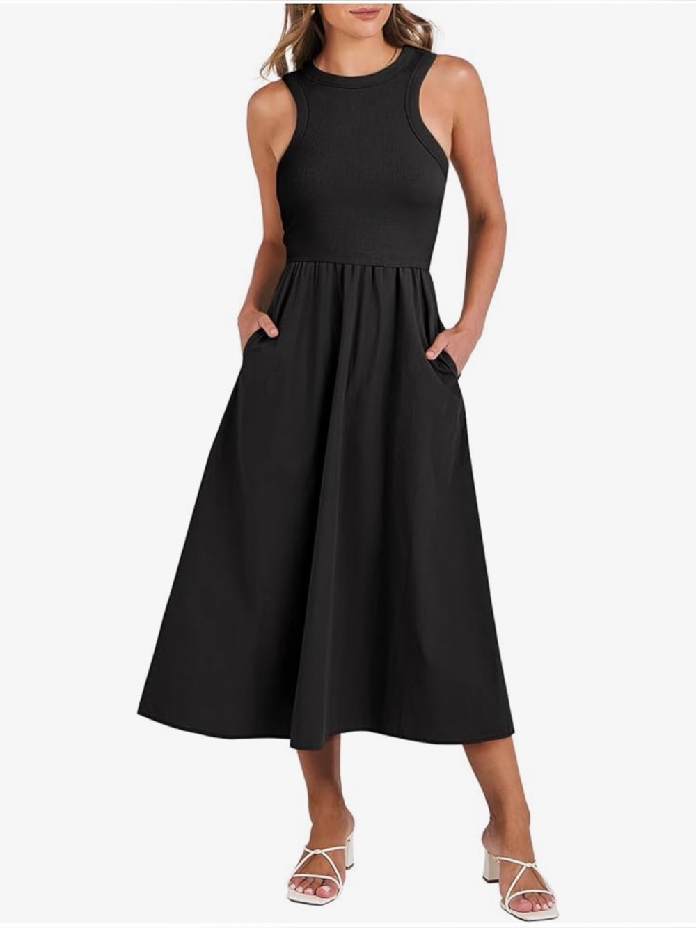 ANRABESS women’s Black Summer Casual Maxi Dress